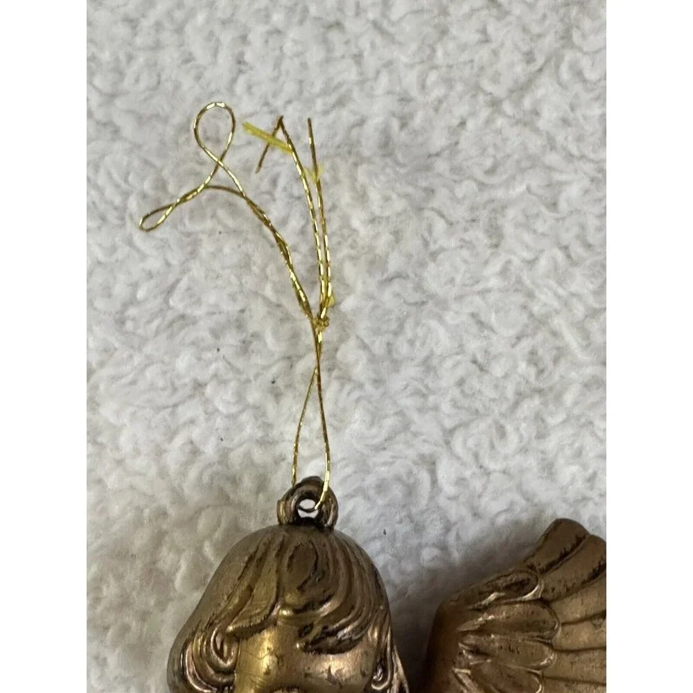 Angel or Cherub Gold Christmas Ornament Vintage‎ Xmas